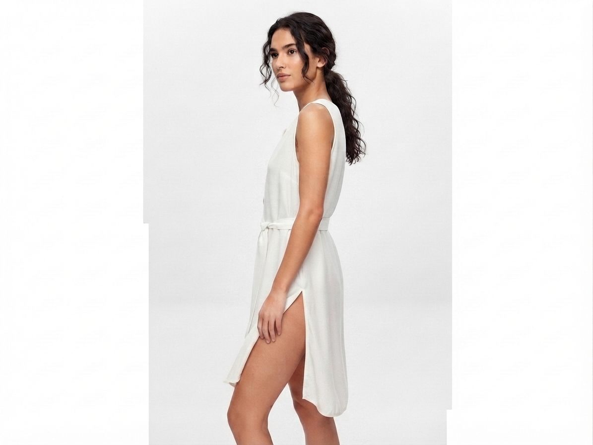 Sleeveless Utility Midi Dress with Tiered Hem
