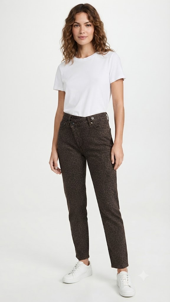 Dark Leopard Crossover Jeans 
