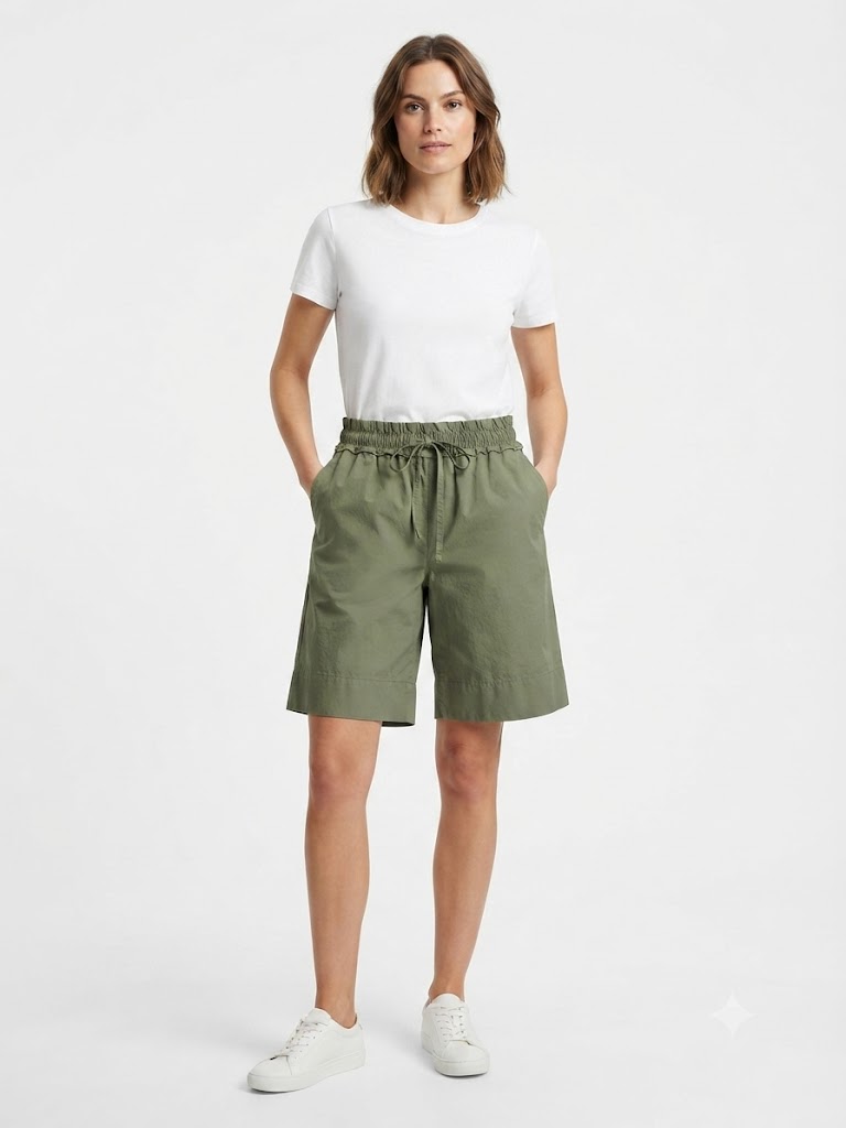 Elasticated Cargo-Style Shorts