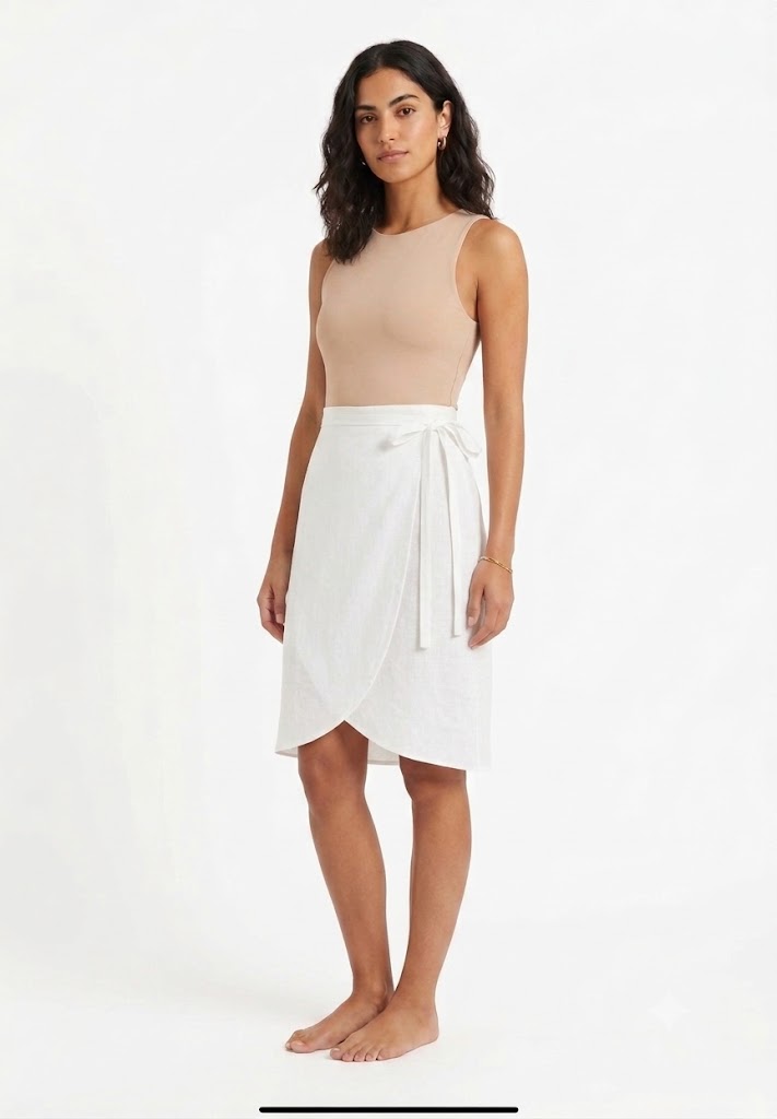 Pure Linen Wrap Skirt