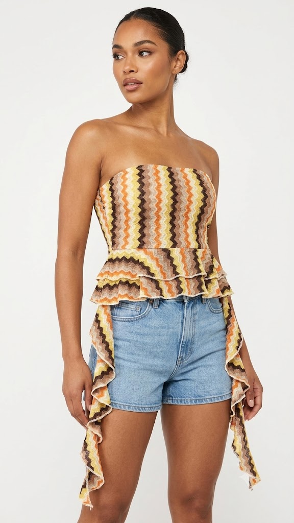 Sunset Wave Peplum Top