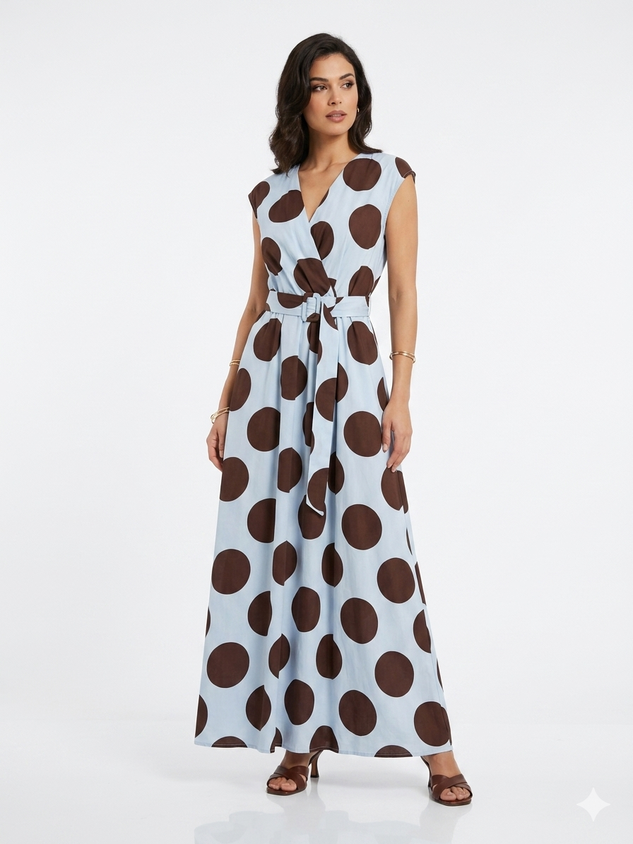 Celeste Polka Maxi Dress 