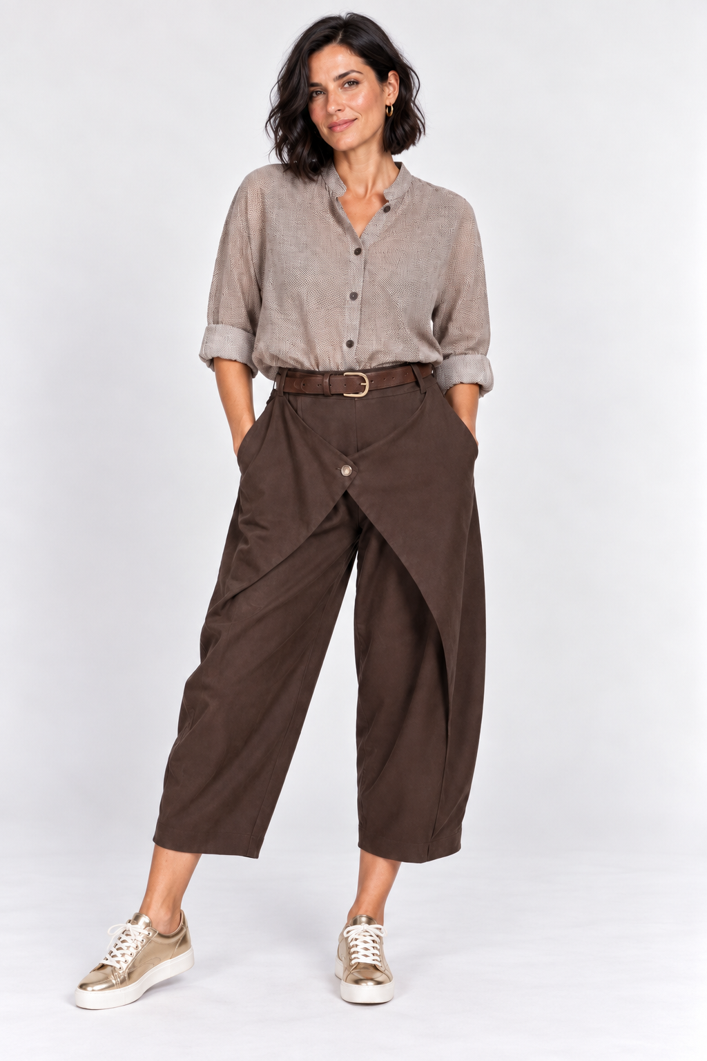 ASYMMETRICAL WRAP PANTS