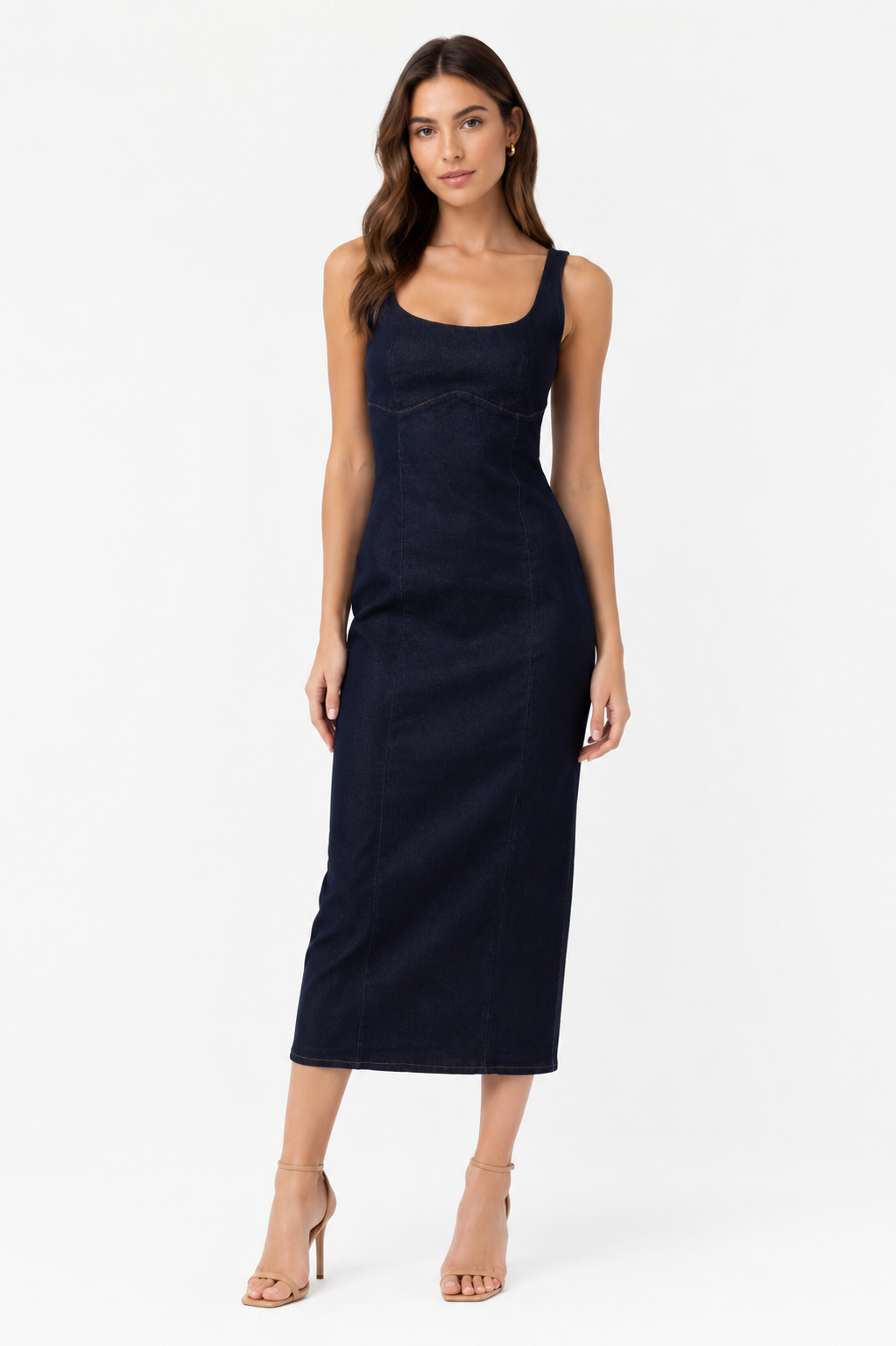 DENIM MIDI DRESS