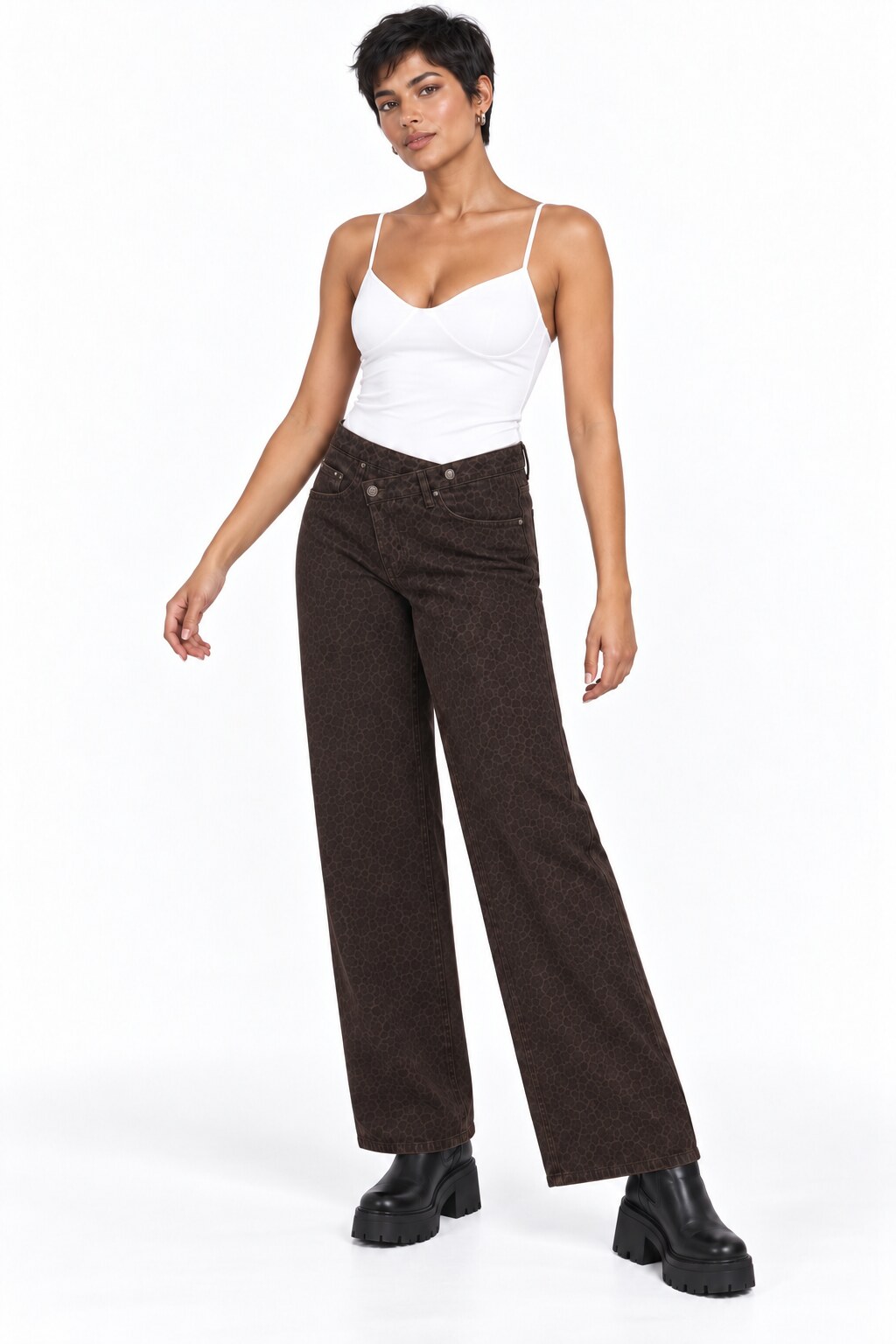 Dark Leopard Crossover Jeans 