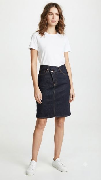 Dark Denim Asymmetric Skirt