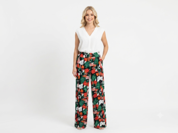 FLORAL WIDE-LEG