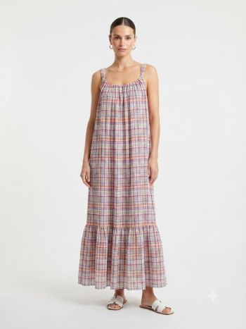 Boho Plaid Breeze Dress