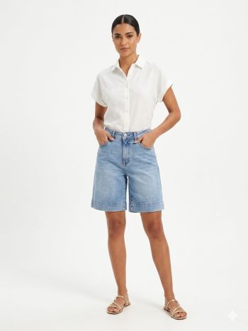Distressed Denim Bermuda