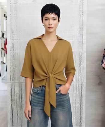 SLEEK TIE-FRONT BLOUSE 