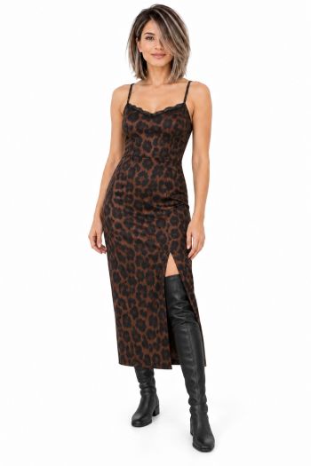 LEOPARD DRESS LACE TRIM
