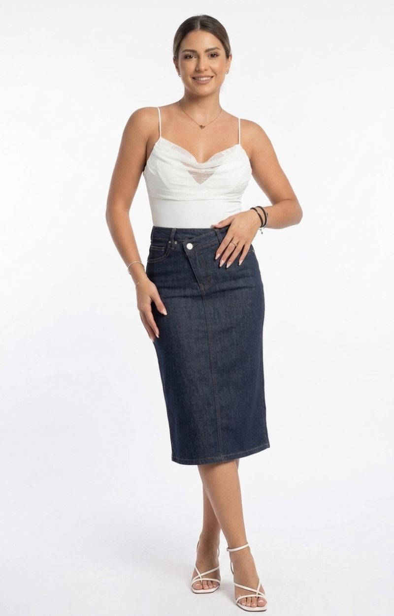 Φωτογραφία από Dark Denim Asymmetric Skirt