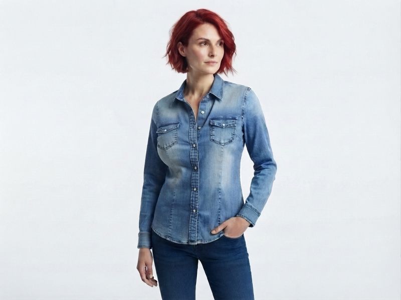 Φωτογραφία από DENIM FIT SHIRT