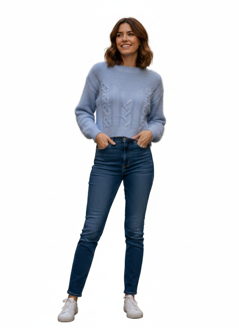 Φωτογραφία από "Skyline cable knit" πουλόβερ