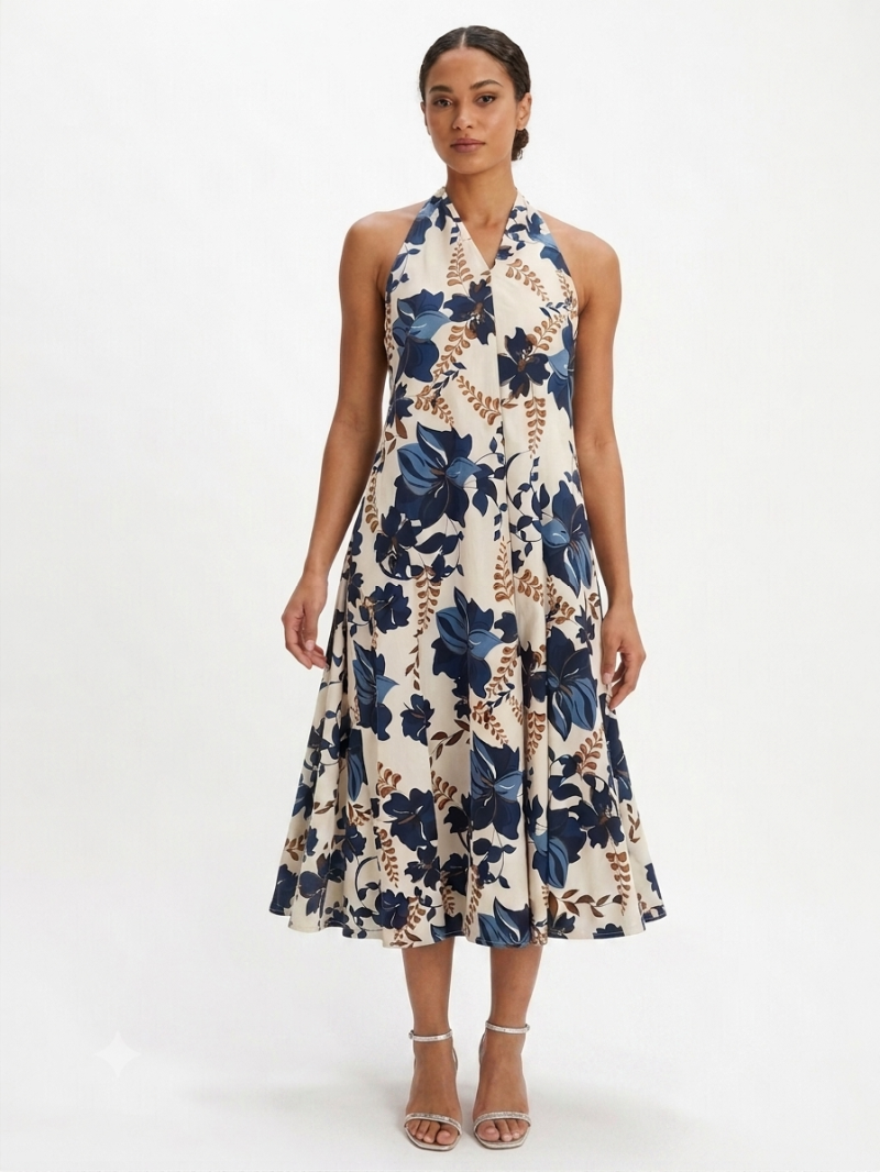 Φωτογραφία από FLORAL HALTER NECK DRESS