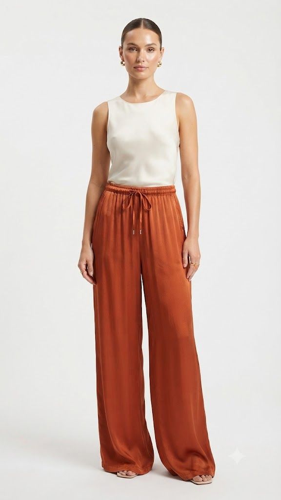 Φωτογραφία από Satin Flowy Wide-Leg Pants