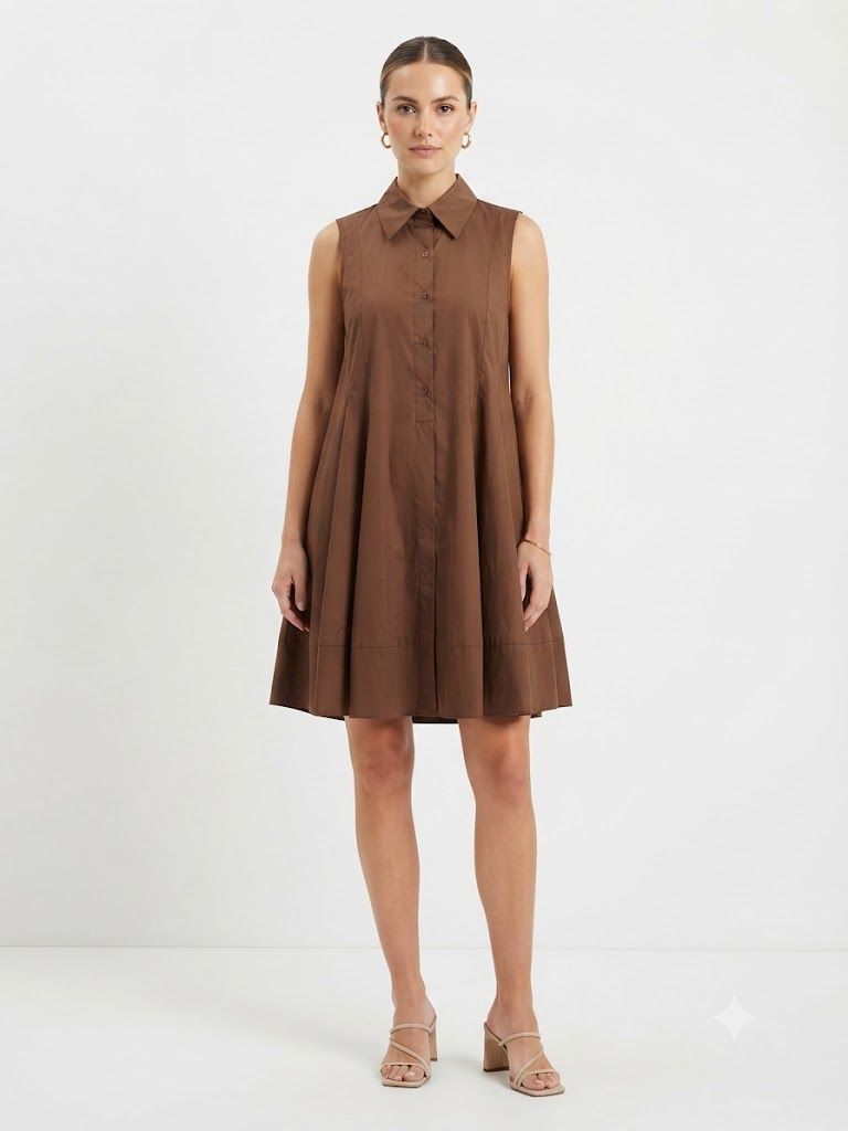 Φωτογραφία από Classic Sleeveless Shirt Dress