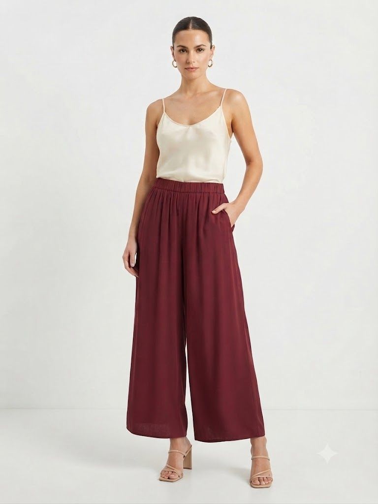 Φωτογραφία από Maroon Flowy Palazzo Pants
