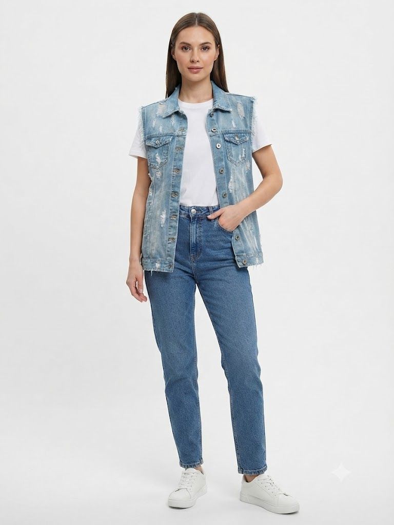 Φωτογραφία από Distressed Denim Vest