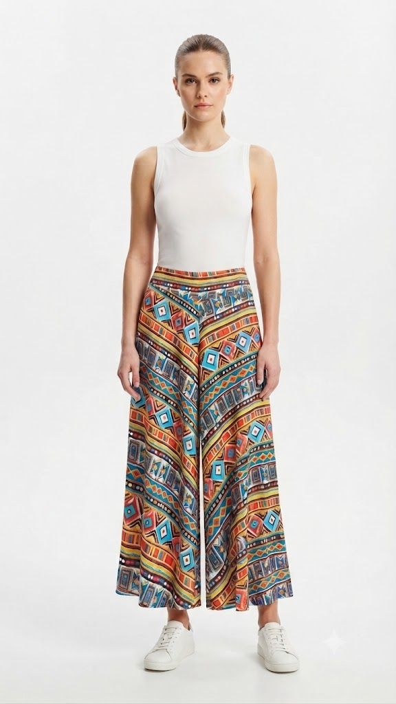Φωτογραφία από Boho Mosaic Wide-Leg Pants