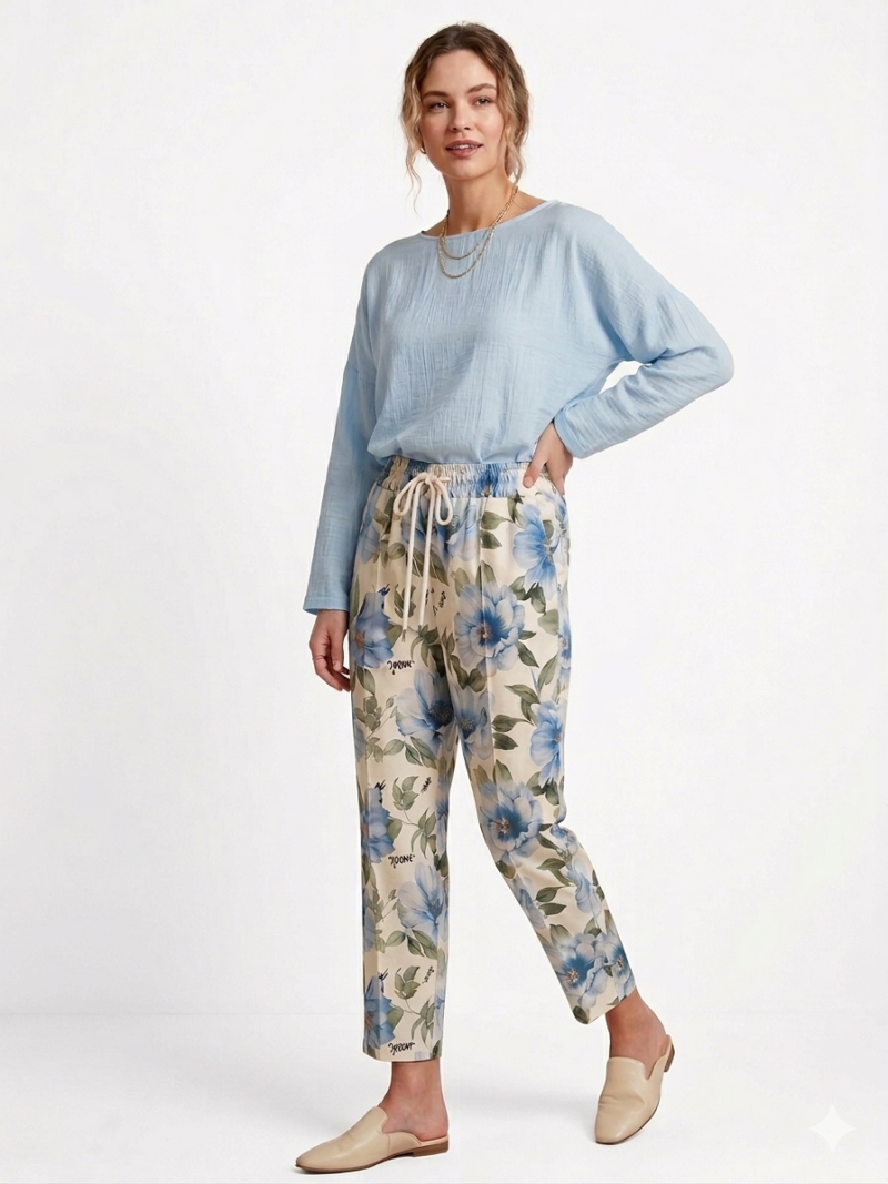 Φωτογραφία από Pastel Blue "Crinkle" μπλούζα