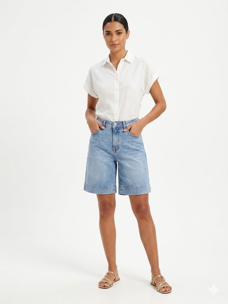 Φωτογραφία από Distressed Denim Bermuda