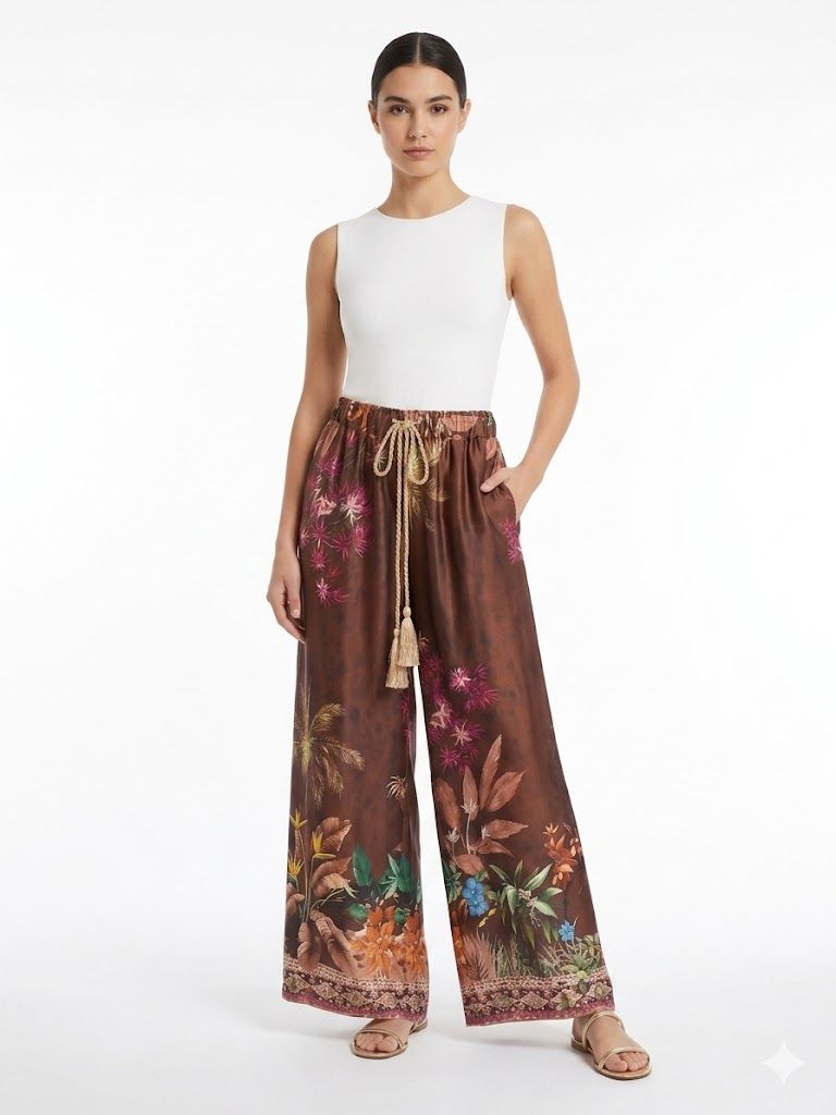 Tropical Print Palazzo Pants Φωτογραφία από Tropical Print Palazzo Pants