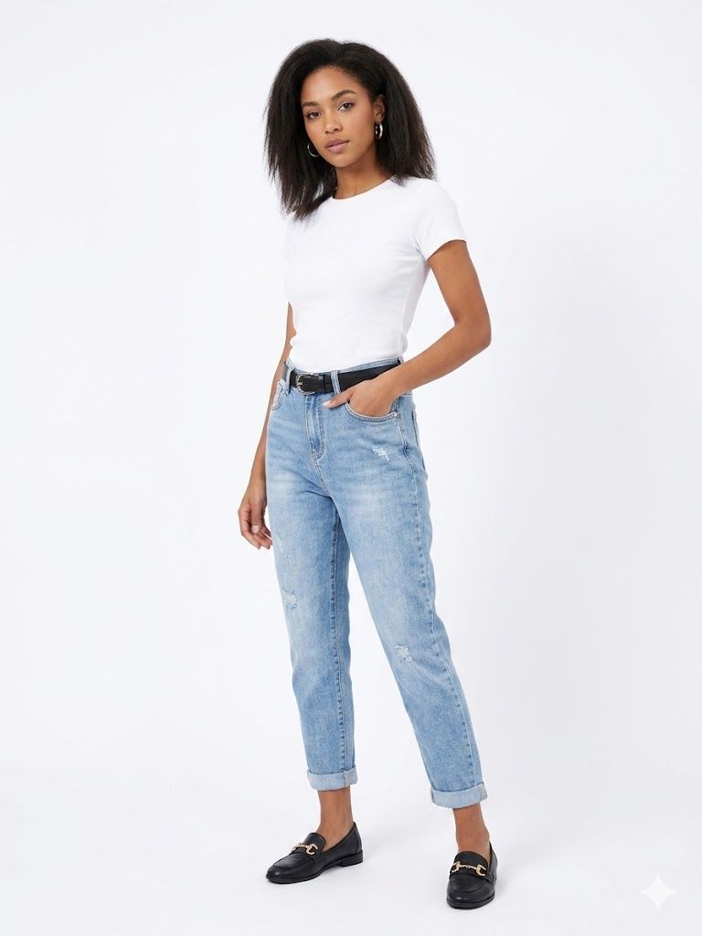 Distressed Mom Jeans Φωτογραφία από Distressed Mom Jeans