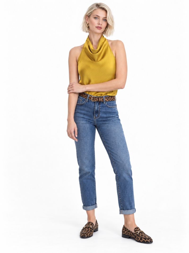Φωτογραφία από STRAIGHT LEG DENIM WITH LEOPARD BELT