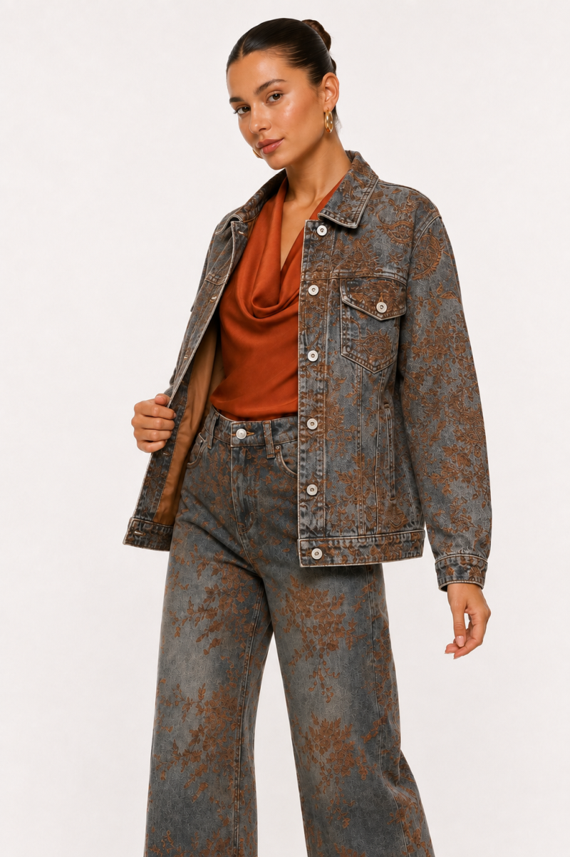 Φωτογραφία από VINTAGE PRINT DENIM JACKET 