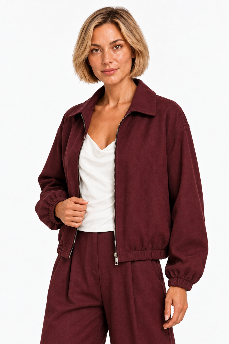 Φωτογραφία από BURGUNDY ZIP UP JACKET 