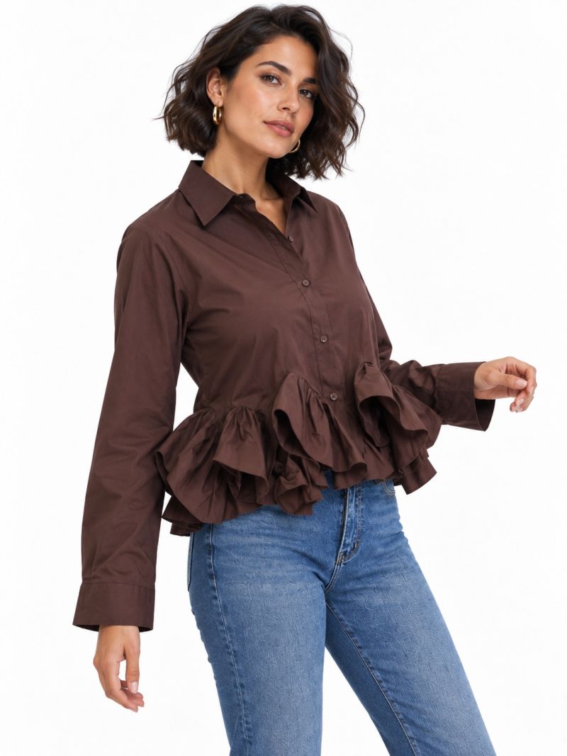 Φωτογραφία από BROWN RUFFLED SHIRT
